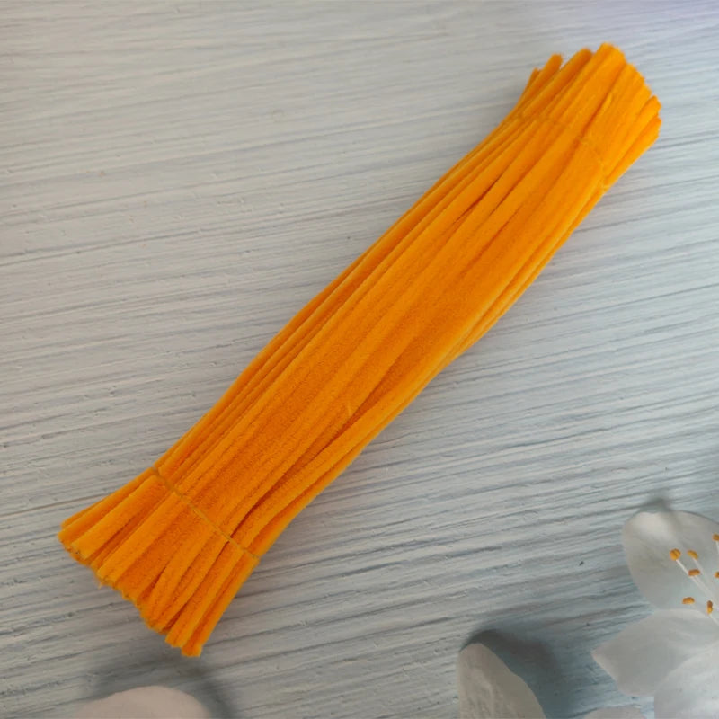 100pcs 30cm Twist Wire Chenille Stems Pipe Cleaners Kid Plush Stick Strips Educational Toys Handmade Material DIY Craft Supplies