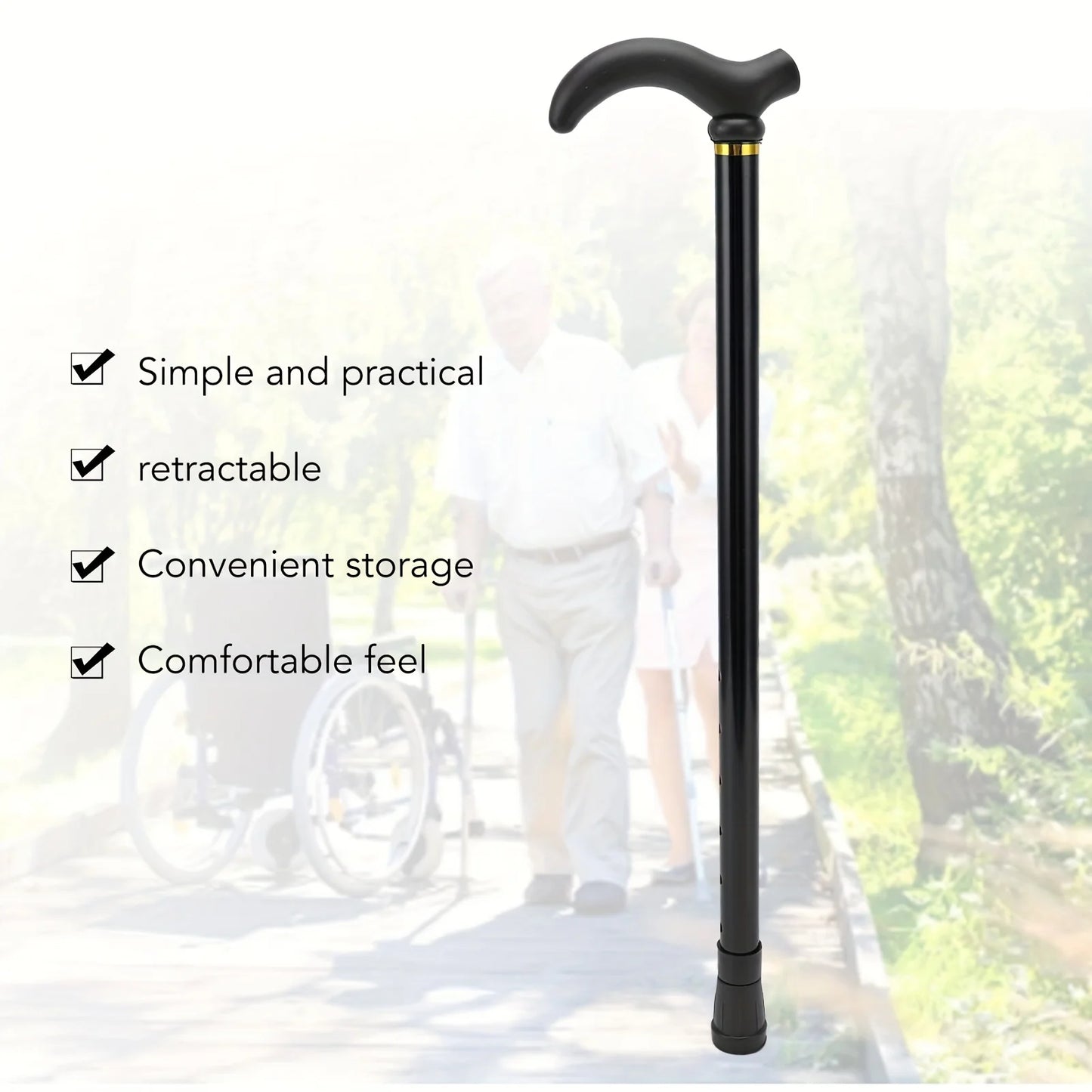 Two sections of aluminum alloy ultra-light anti-slip telescopic crutches for strengthening outdoor walking sticks for mountainee
