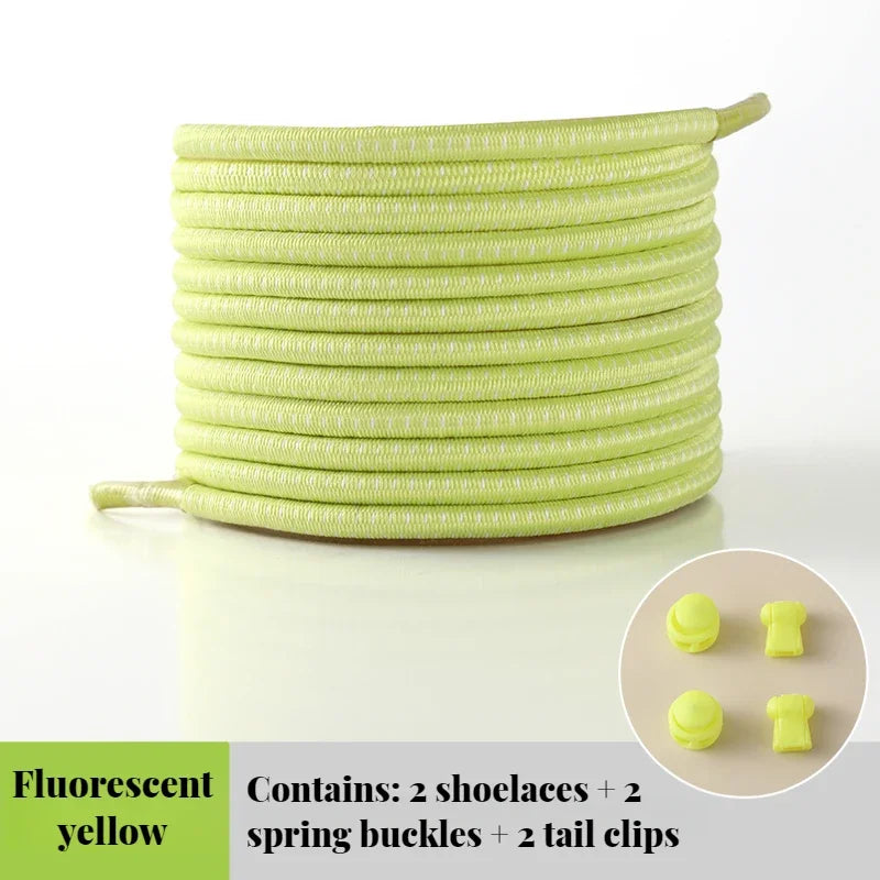 NEW Elastic Round Tennis Laces Without Ties Shoelaces Sneakers Quality Lock Shoe Laces Adult Kids Rubber Bands for Shoes 1Piar