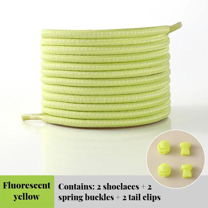 NEW Elastic Round Tennis Laces Without Ties Shoelaces Sneakers Quality Lock Shoe Laces Adult Kids Rubber Bands for Shoes 1Piar