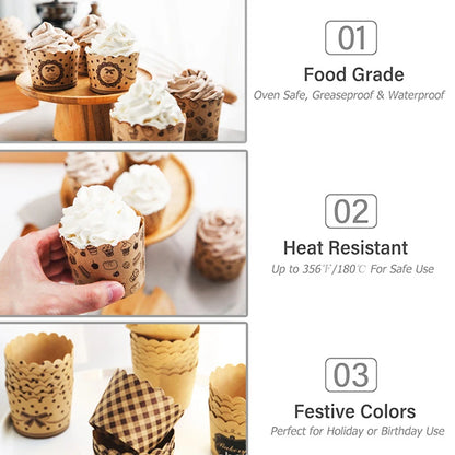 50Pcs Cupcake Paper Cups Wrapper Cake Mold Muffin Cupcake Liners Baking Cup