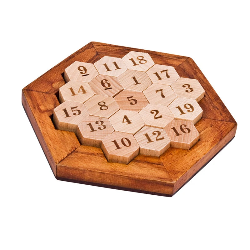 Sudoku Hexagon Tangram Puzzle Wooden Brain Puzzles for Kids