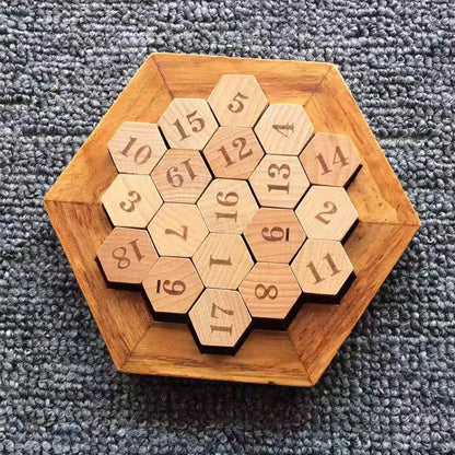 Sudoku Hexagon Tangram Puzzle Wooden Brain Puzzles for Kids