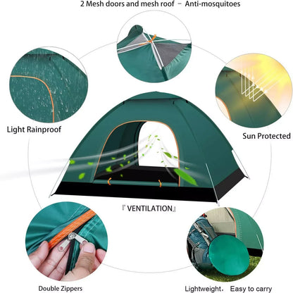 Automatic Pop Up Outdoor Camping Hiking Waterproof Sun Proof Tent Portable Backpacking Folding Tents Travelling Tools 2-3 Person
