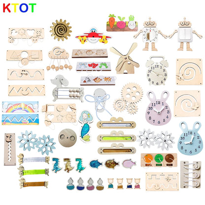 Diy Material Busy Board Accessories Montessori Teaching Aids Baby Early Education Learning Skill Toy Part Wooden Board Games