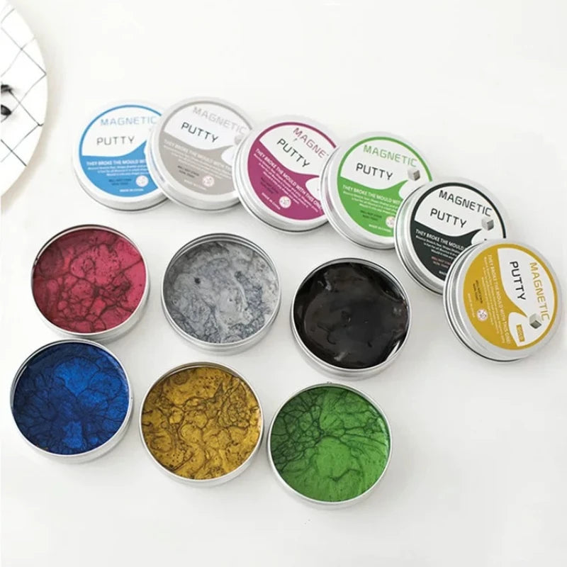 Children's Montessori Magnetic Mastic Creative Stress Bouncing Silicone DIY Playdough Plasticine Ferrofluid Kids Gifts