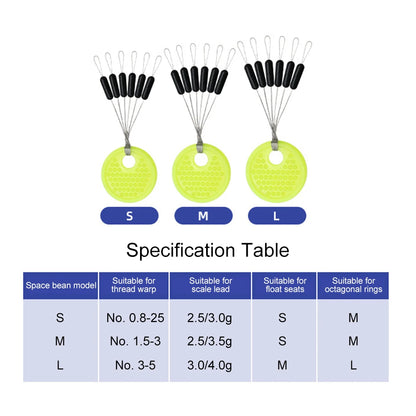 60pcs 10 Group Set Rubber Space Beans Stopper for Fishing Bait Fish Float Tools