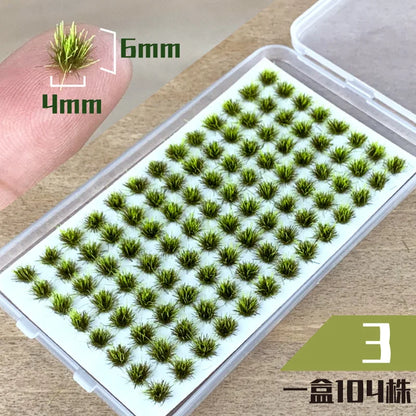 104Pcs Miniature Static Flower/Grass Tuft Plant Model Kit for Diorama Railway/Building/Garden Micro Landscape Model Making