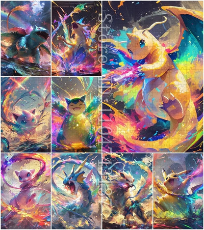 Pokemon Fantasy Jigsaw Puzzles Anime Character Pikachu Charmander Puzzles Intelligence Game Toys