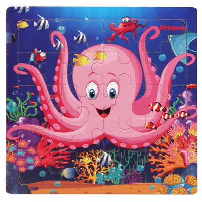 New 20 Piece Wooden 3d Puzzle Cartoon Animal Vehicle Jigsaw Puzzle Montessori Educational Toys For Kids Baby 1 2 3 Years