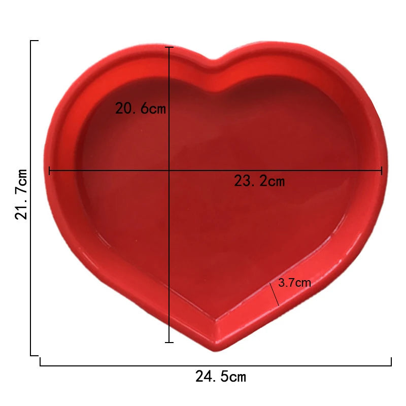 Heart Cake Silicone Mold Baking Bakeware Shallow Pan For Cheese Dessert Brownie Mousse Valentine's Day Kitchen Accessories Tools