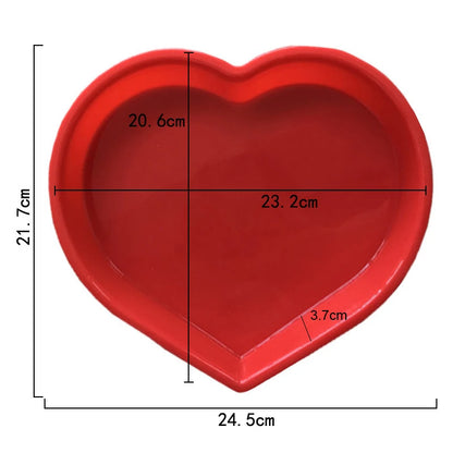 Heart Cake Silicone Mold Baking Bakeware Shallow Pan For Cheese Dessert Brownie Mousse Valentine's Day Kitchen Accessories Tools