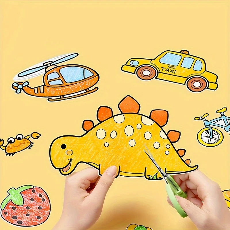 300CM DIY Drawing Roll Sticky Color Filling Paper Graffiti Scroll Coloring Roll Kids DIY Painting Educational Toys For Children