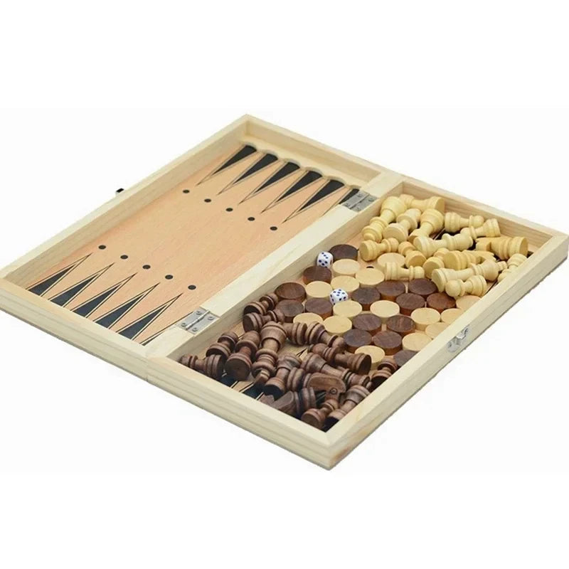 3 In 1 Board Party Table Games Dice Chess Backgammon Board Entertainment Travel Games Checkers Chess