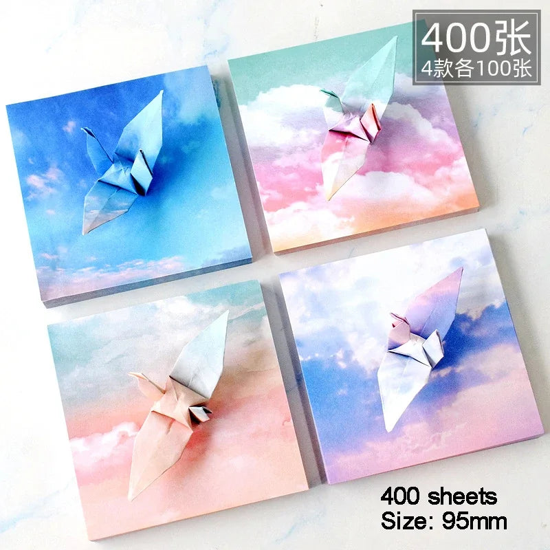 200-400Sheets Galaxy Outer Space Origami Paper Cranes Paper Decor Folded Origami Paper for Kids DIY Arts Christmas Craft Project