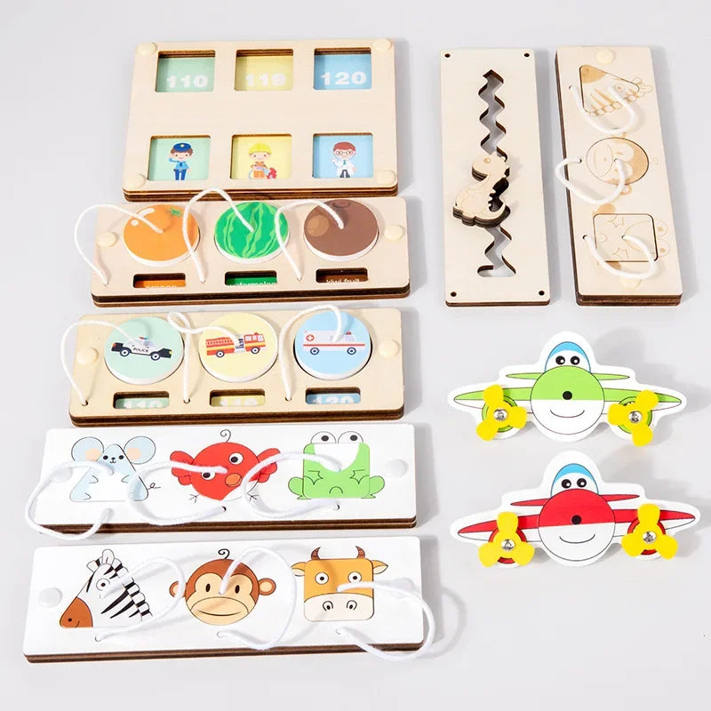 Diy Material Busy Board Accessories Montessori Teaching Aids Baby Early Education Learning Skill Toy Part Wooden Board Games
