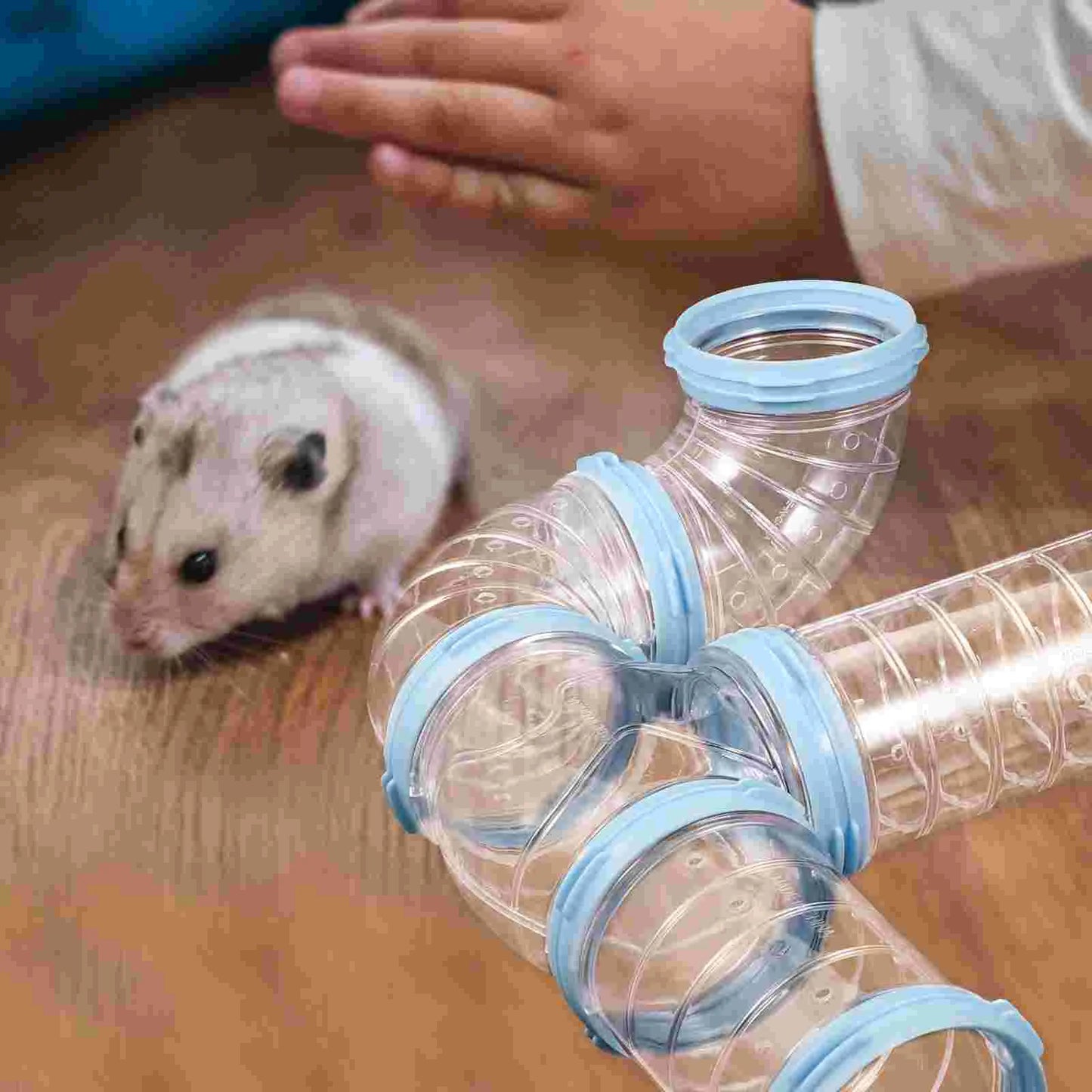 2 Sets Pp Hamster Tunnel Toy Tubes Diy Obstacle Courses For Squirrels Guinea Pigs Hedgehogs Plastic Cage Accessories Connector