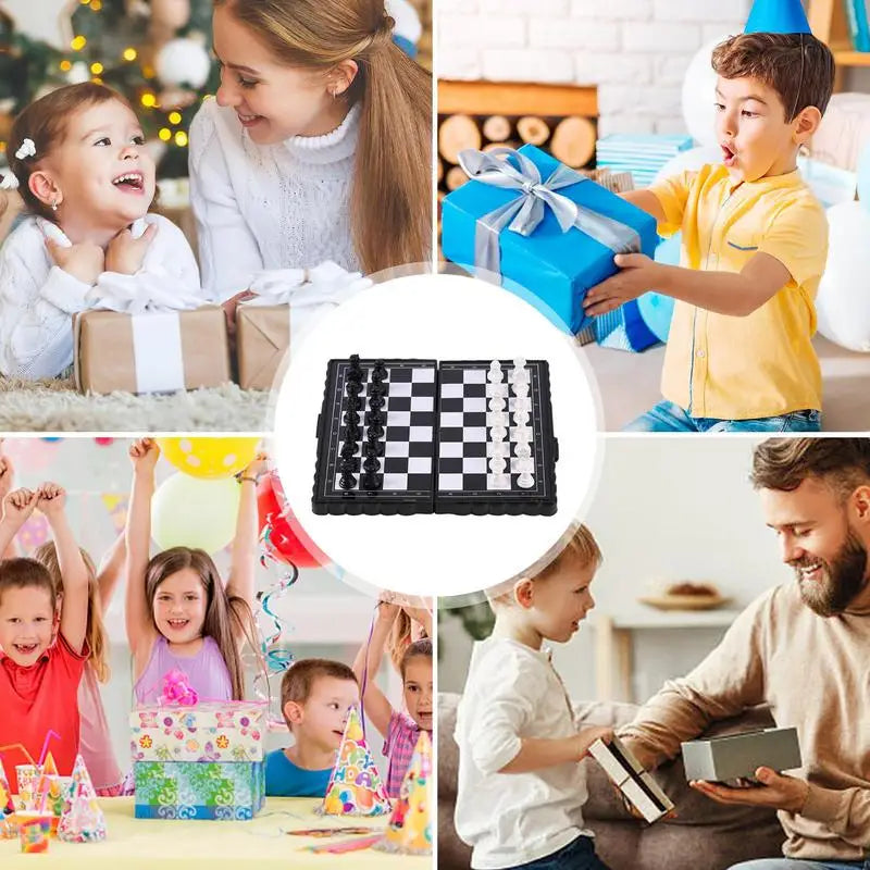 Mini Magnetic Chess Set Folding Magnetic Plastic Chessboard Board Game Portable Kid Toy Portable Outdoor