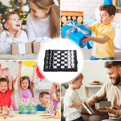 Mini Magnetic Chess Set Folding Magnetic Plastic Chessboard Board Game Portable Kid Toy Portable Outdoor