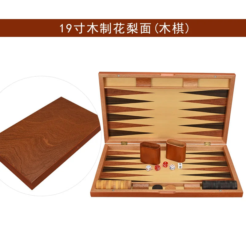Luxury Wooden Backgammon Chess Set Large Backgammon Handmade Board Games Portable Family Travel Table Games Children Aldult Gift