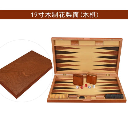 Luxury Wooden Backgammon Chess Set Large Backgammon Handmade Board Games Portable Family Travel Table Games Children Aldult Gift