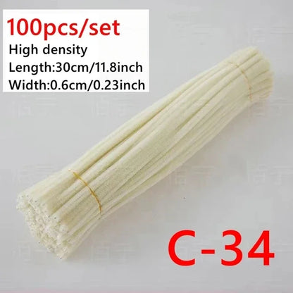 100pcs Colorful Chenille Stems Pipe Cleaners Kids Educational Toys Handmade Plush Tinsel Twist Sticks For DIY Craft Supplies