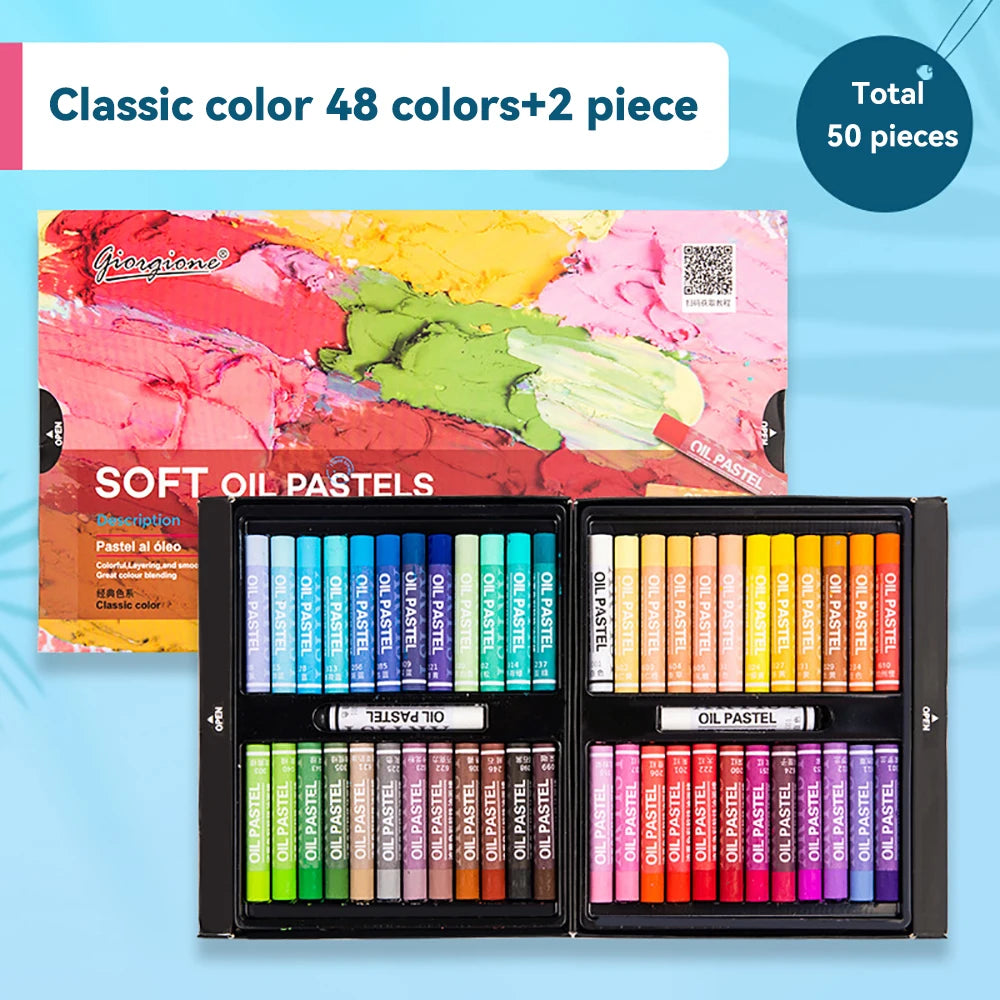 Artist Soft Oil Pastel Set 12/25/38/50 Colors Professional Painting Drawing Graffiti Art Crayons Washable Round Non Toxic Sticks
