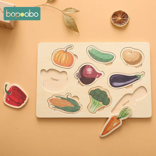 1pc Puzzles Matching Toys 3D Wooden Animals Montessori Puzzle Colorful For Children Training Cognitive Educational Learning Toy