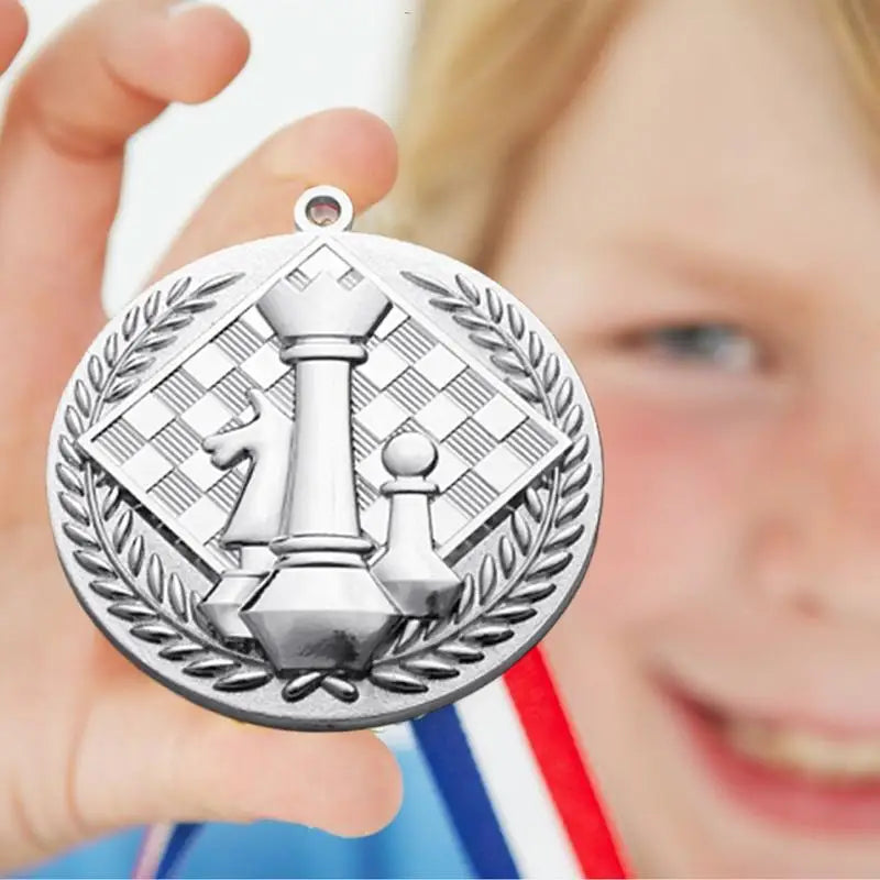Award Medals With Neck Ribbon Creative Gold Medals For Kids Chess Award Medals Trophy Award Prize Gift Honor Roll Medals Awards