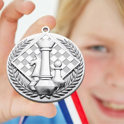 Award Medals With Neck Ribbon Creative Gold Medals For Kids Chess Award Medals Trophy Award Prize Gift Honor Roll Medals Awards