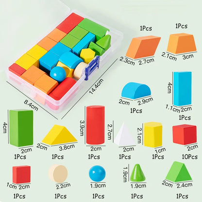 16/24/38Pcs Hot Wooden Building Blocks Set Assembled Building Blocks Baby Shape Color Early Educational Toys Gifts for Children