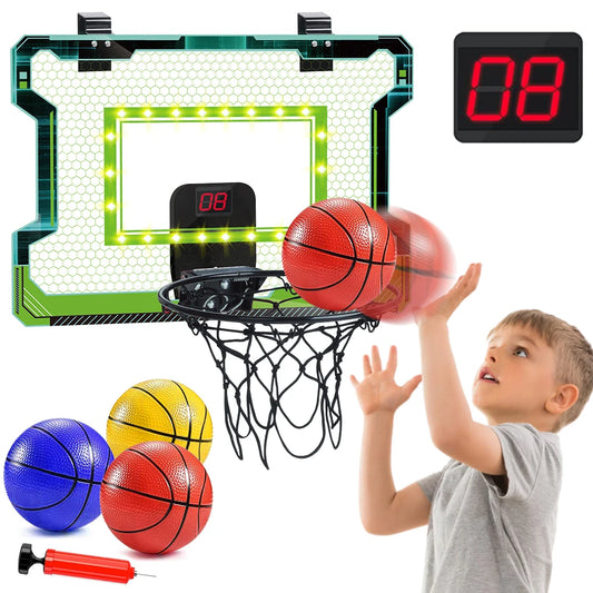 VATOS Mini Basketball Hoop Shooting Game Set Toy Electronic Score Board Auto Sound Light For Kids Teens Adults Indoor Games