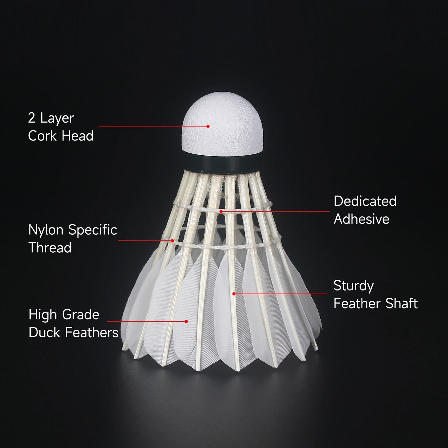 Kunli Badminton Shuttlecocks Duck Feather with Great Durability Stability for Professional Competition Or Training Indoor Sports