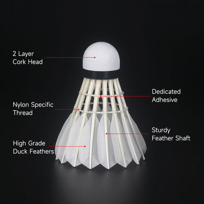 Kunli Badminton Shuttlecocks Duck Feather with Great Durability Stability for Professional Competition Or Training Indoor Sports
