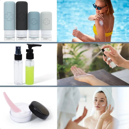 18 Pack Travel Bottles for Toiletries Silicone TSA Approved Travel Size Containers for Toiletries Leak Proof Refillable Travel