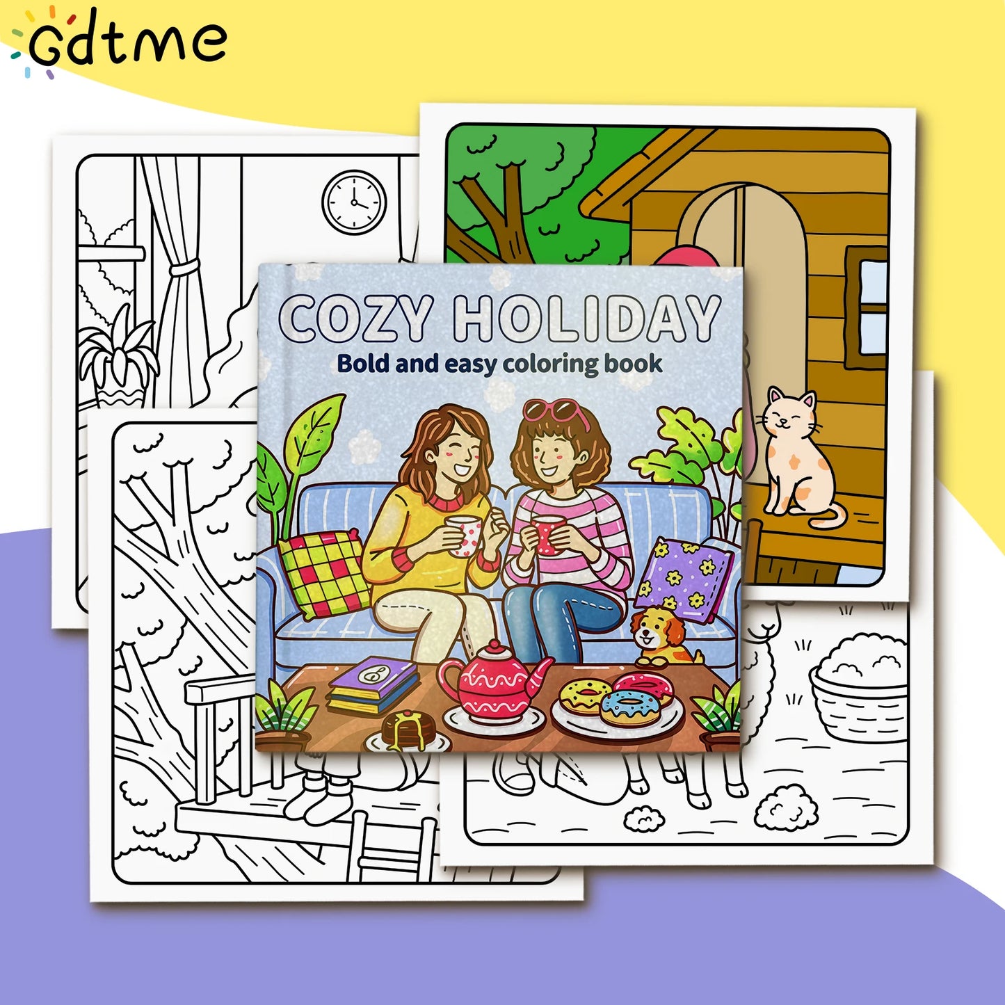 COZY  HOLIDAY Coloring Book for Adults Featuring Cute Cozy Daily Activities for Relaxation (Cozy Spaces Coloring) ﻿ ﻿