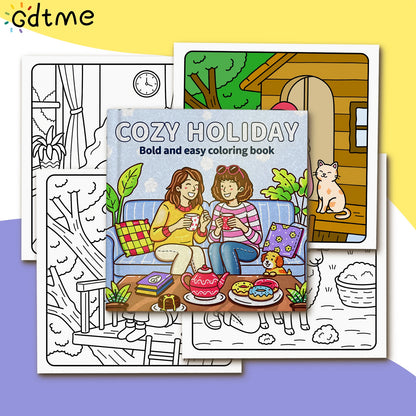 COZY  HOLIDAY Coloring Book for Adults Featuring Cute Cozy Daily Activities for Relaxation (Cozy Spaces Coloring) ﻿ ﻿