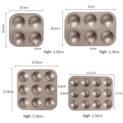 Shell Shape Baking Mold Nonstick Biscuit Madeleine Tray Pan Carbon Steel Chocolate Cookie Cake Mould Bakeware For Kitchen