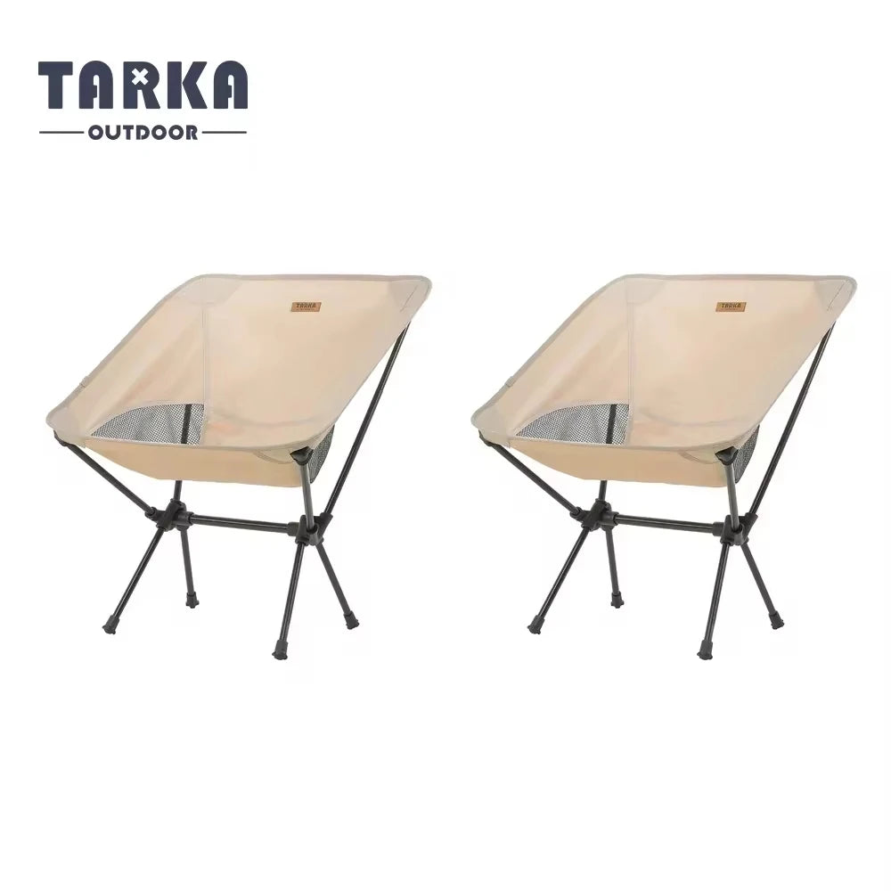 TARKA 2pcs Foldable Camping Chairs Lightweight Folding Chair Toursit Backpacking Travel Fishing Chairs Garden Balcony Chairs