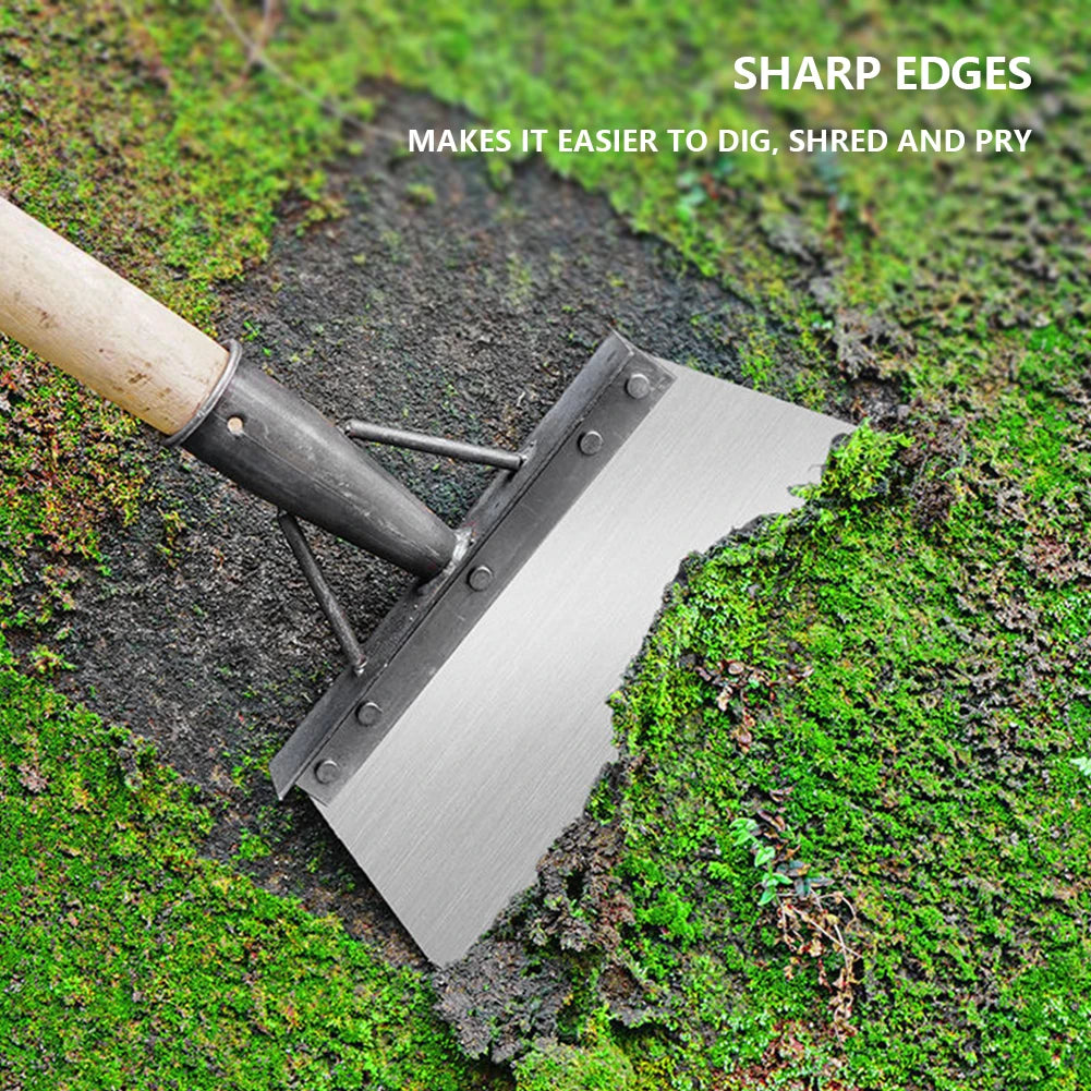 Multifunctional Outdoor Cleaning Shovel Saw Blade Steel Blade Flat Head Shovel Efficient Eradication for Garden Weeds and Moss