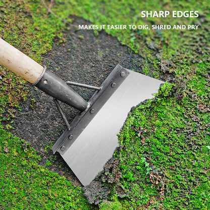 Multifunctional Outdoor Cleaning Shovel Saw Blade Steel Blade Flat Head Shovel Efficient Eradication for Garden Weeds and Moss