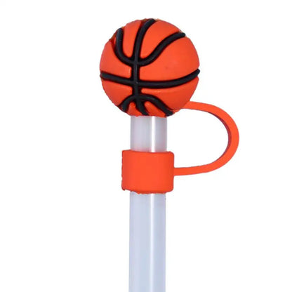 1pc Straw Topper Dust Proof Plugs Basketball Football Shape Covers Reusable Cute Soccer Ball Caps Baseball