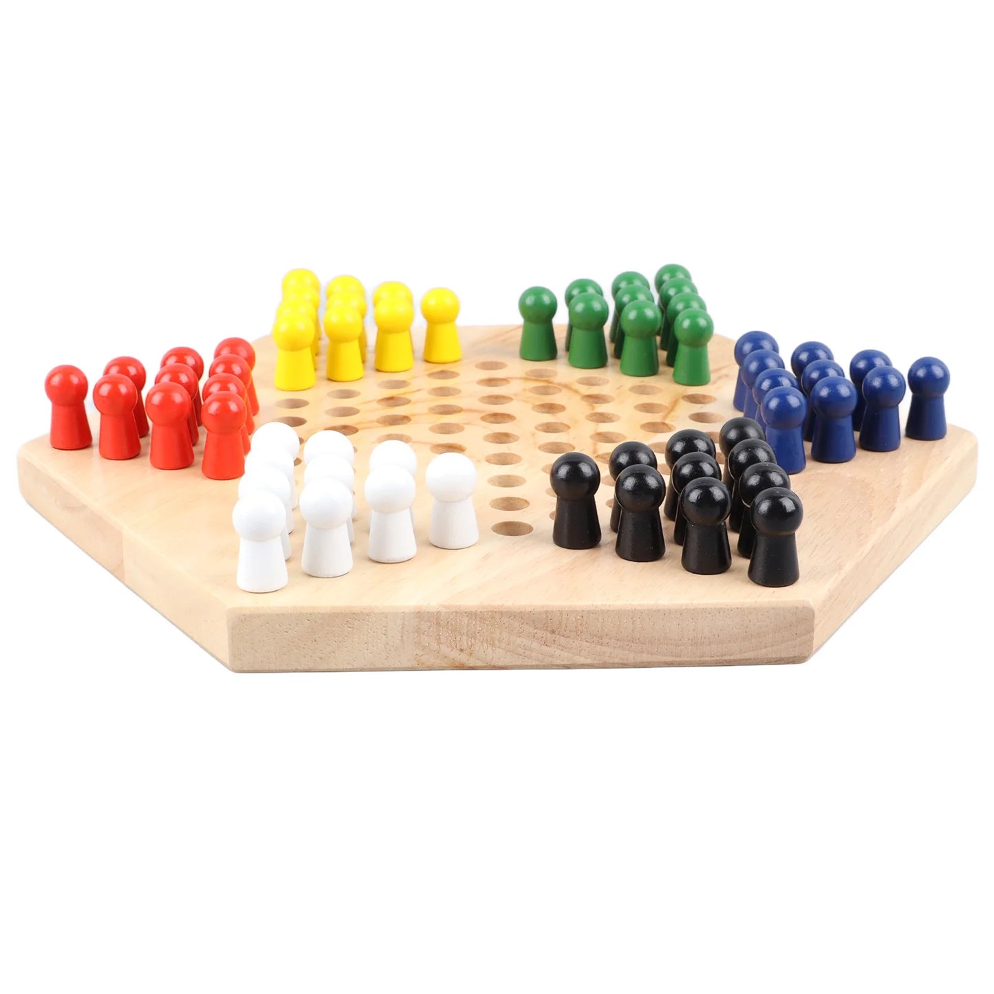 Chinese Checkers Set With Multiple Chess Pieces Wooden Board Interactive Children Adult Chess Game Traditional Chinese Checkers