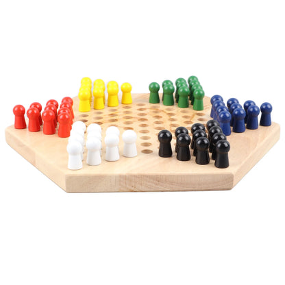 Chinese Checkers Set With Multiple Chess Pieces Wooden Board Interactive Children Adult Chess Game Traditional Chinese Checkers