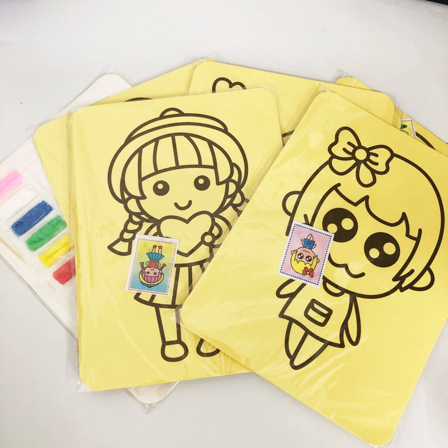 5pcs/lot Kids DIY Color Sand Painting Art Creative Sand Drawing Toys Paper Learn to Art Crafts Education Toys for Children