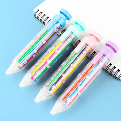 1Pc 8 In 1 Multicolor Crayons Creative Push Style DIY Replaceable Oil Pastel Colored Pencil for Kids Graffiti Painting Tools