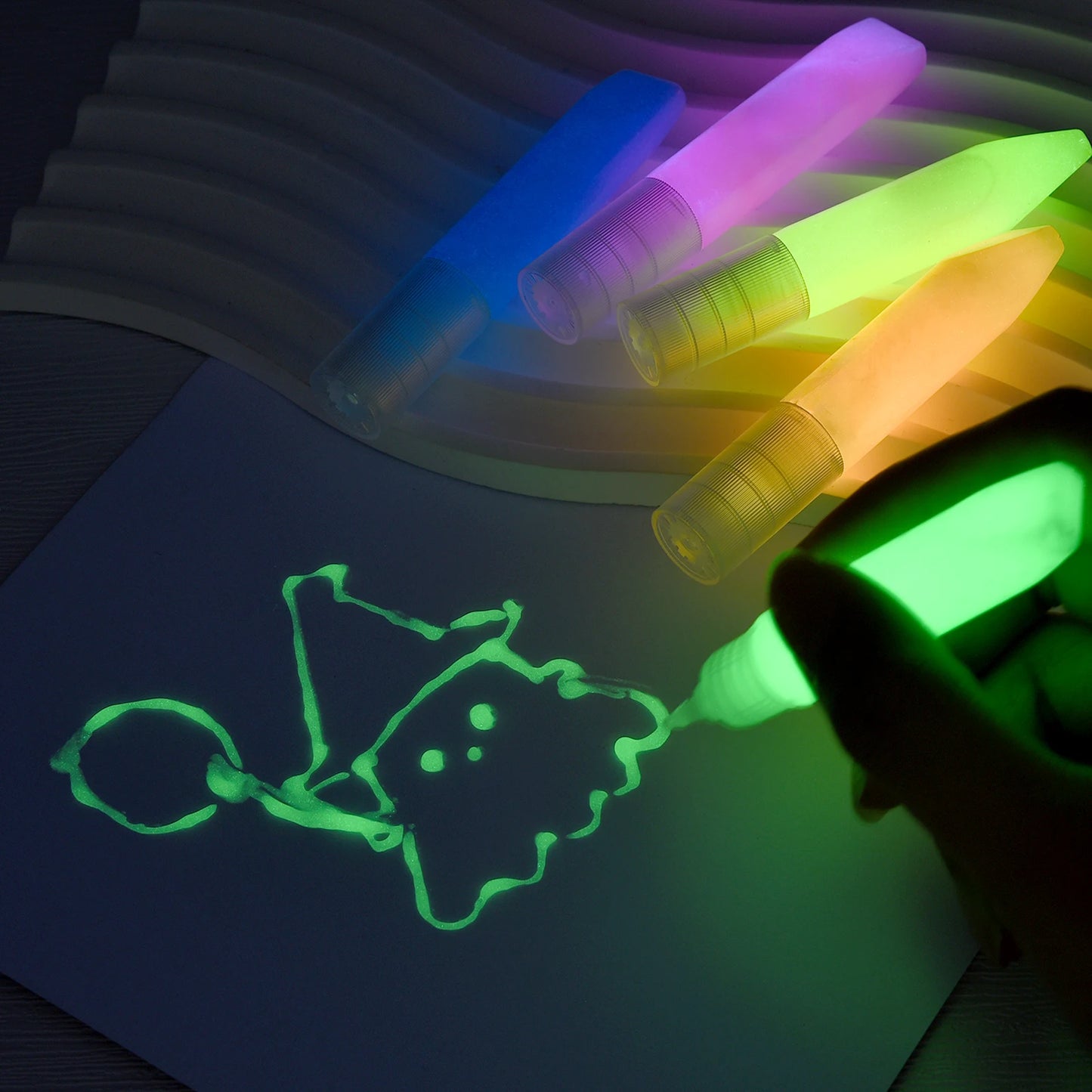 6ml Water-Based Luminous Paint Long Lasting Fluorescent Pigment Paint Glow In Dark Acrylic  Painting Water Color Artwork Party