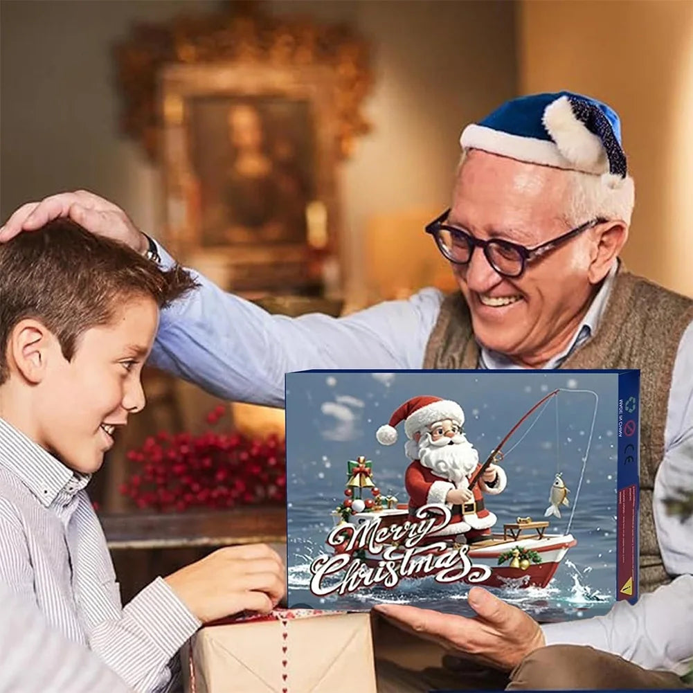 24 Days Fishing Lures Set Fishing Lure Advent Calendar Xmas Surprise Fish Bait Gift for Fishing Lovers Father Boyfriend Brother