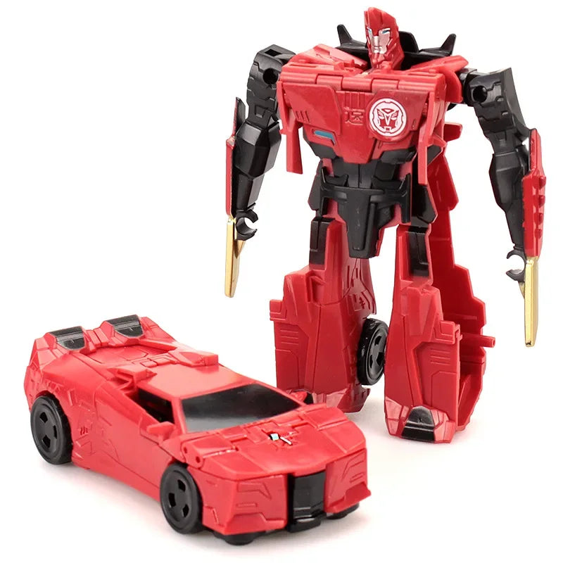 Transforming Toy Car Children 12cm Transformation Robot Kit Toys Models 2 In 1 One Step  Model Deformed Car Toy for Boy Gift