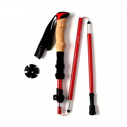 Ultralight Aluminum Outdoor Trekking Poles EVA 5 Section Walking Sticks Telescopic Quick Adjustable Locks Wading Staff Women